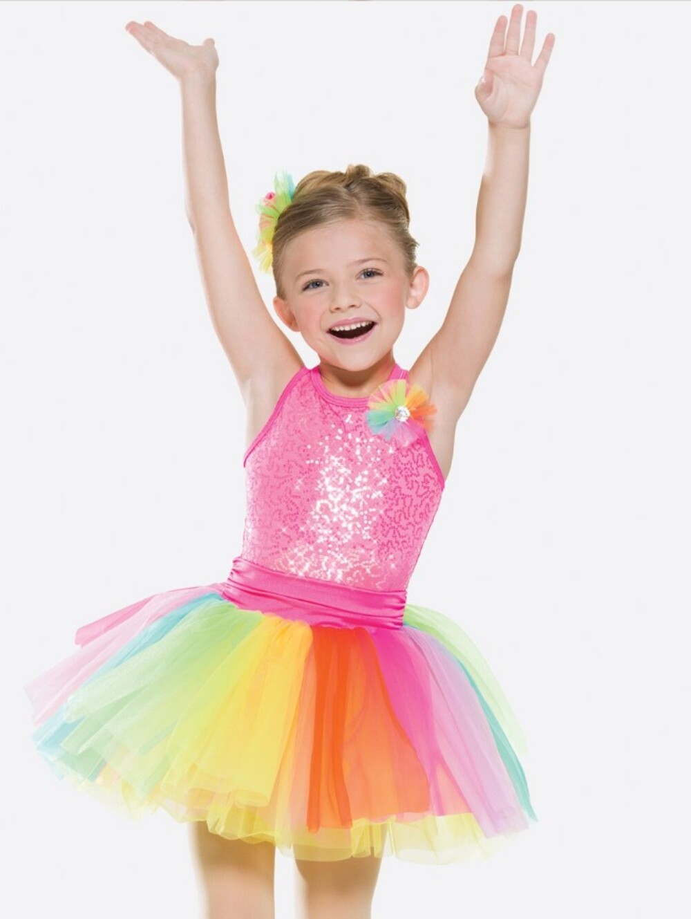 Revolution Dancewear Girls XSC Rainbow Tulle & Sequin Dance Ballet Costume